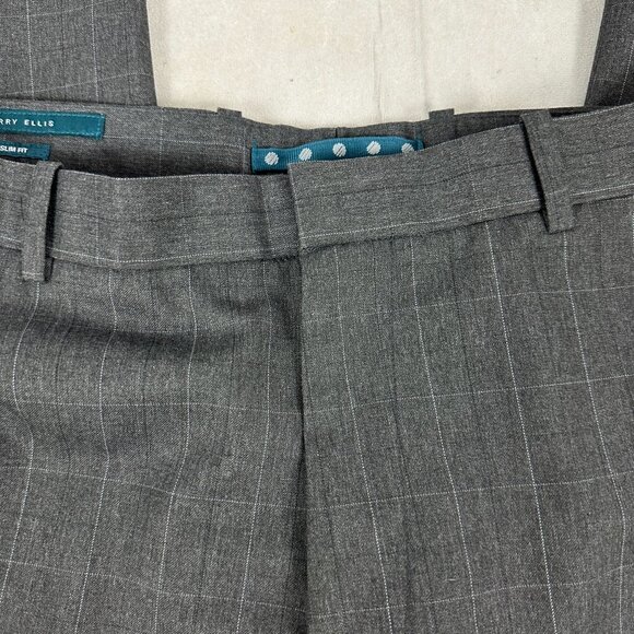 Perry Ellis Slim Fit Gray Dress Pants 33x32 Polyester/Viscose - Picture 4 of 5